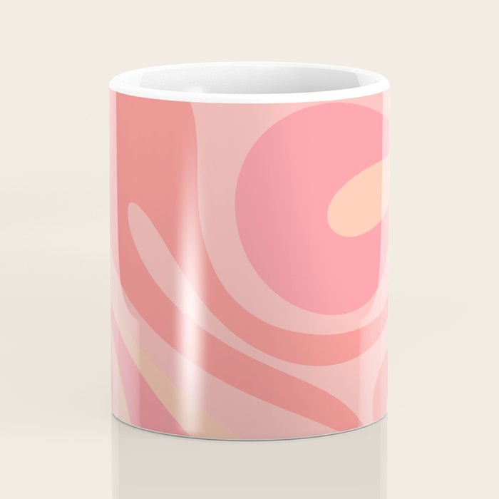Mod Swirl Retro Abstract Pattern Blush Pink Coffee Mug Gallery Image 4