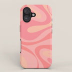 Mod Swirl Retro Abstract Pattern Blush Pink iPhone Case Gallery Image 1