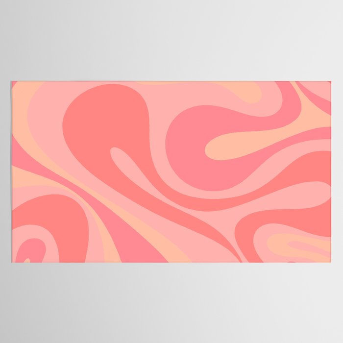 Mod Swirl Retro Abstract Pattern Blush Pink Tablecloth Gallery Image 2