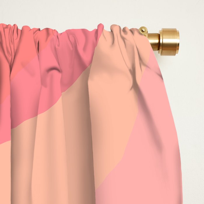 Mod Swirl Retro Abstract Pattern Blush Pink Window Curtain Gallery Image 2