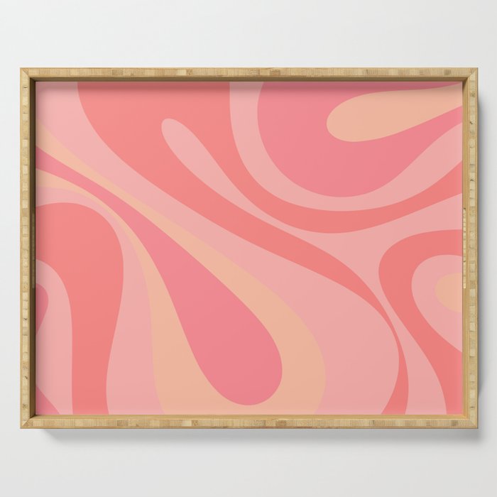 Mod Swirl Retro Abstract Pattern Blush Pink Serving Tray Gallery Image 1