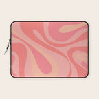 Mod Swirl Retro Abstract Pattern Blush Pink Laptop Sleeve Gallery Image 1