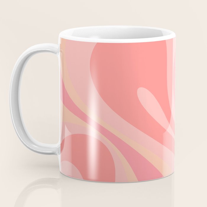 Mod Swirl Retro Abstract Pattern Blush Pink Coffee Mug Gallery Image 3