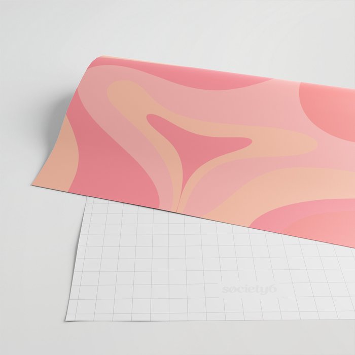 Mod Swirl Retro Abstract Pattern Blush Pink Wrapping Paper Gallery Image 2