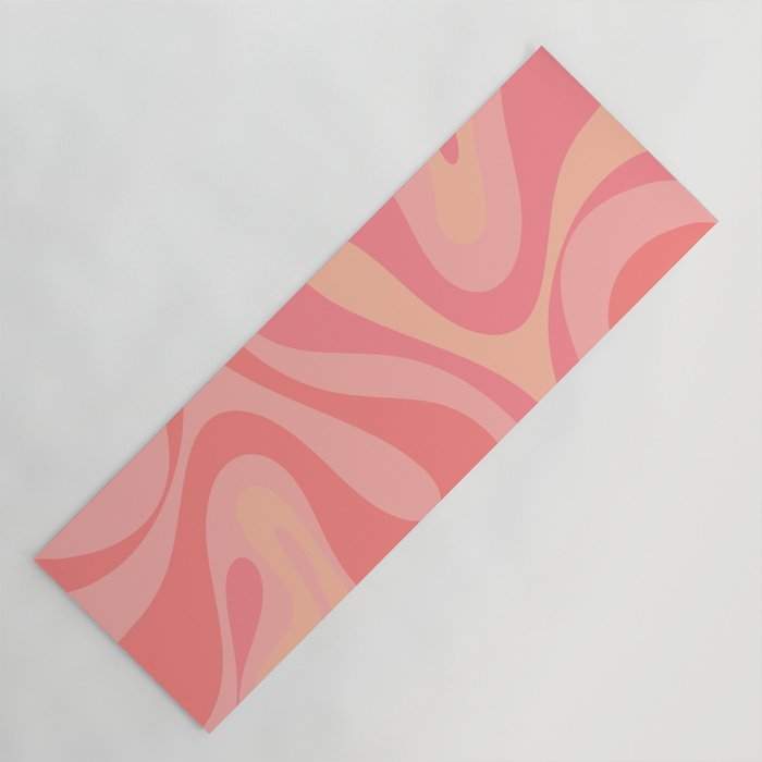 Mod Swirl Retro Abstract Pattern Blush Pink Yoga Mat Gallery Image 1