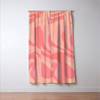 Mod Swirl Retro Abstract Pattern Blush Pink Window Curtain Gallery Image 3