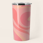 Mod Swirl Retro Abstract Pattern Blush Pink Travel Mug Gallery Image 1