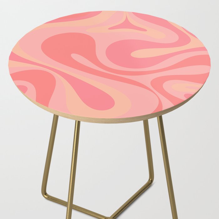 Mod Swirl Retro Abstract Pattern Blush Pink Side Table Gallery Image 2