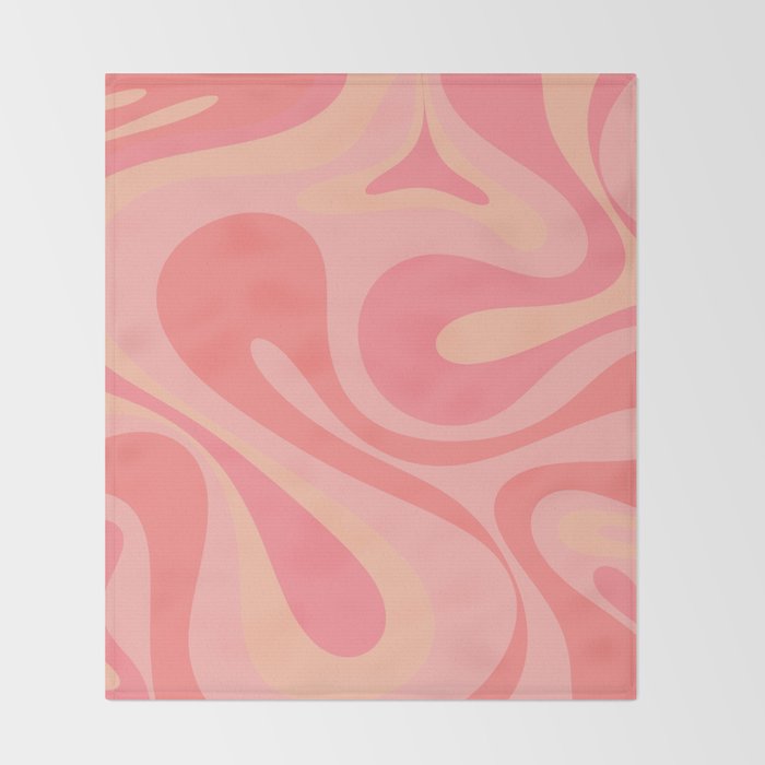 Mod Swirl Retro Abstract Pattern Blush Pink Throw Blanket Gallery Image 2
