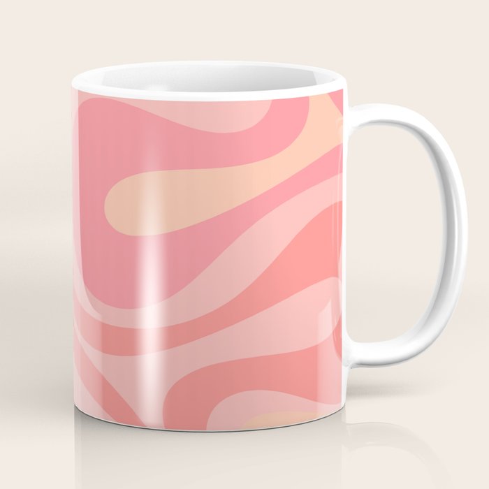 Mod Swirl Retro Abstract Pattern Blush Pink Coffee Mug Gallery Image 1