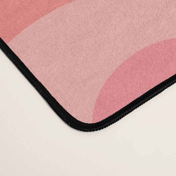 Mod Swirl Retro Abstract Pattern Blush Pink Desk Mat Gallery Image 4