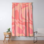 Mod Swirl Retro Abstract Pattern Blush Pink Window Curtain Gallery Image 5