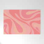 Mod Swirl Retro Abstract Pattern Blush Pink Welcome Mat Gallery Image 1