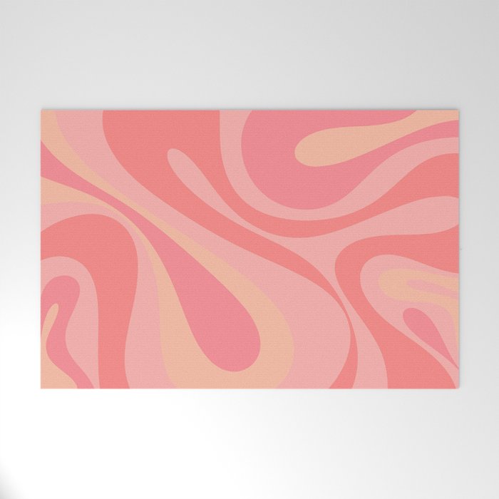 Mod Swirl Retro Abstract Pattern Blush Pink Welcome Mat Gallery Image 1
