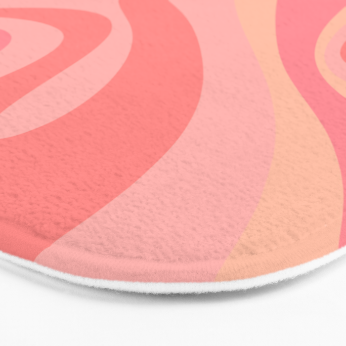 Mod Swirl Retro Abstract Pattern Blush Pink Bath Mat Gallery Image 3