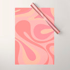Mod Swirl Retro Abstract Pattern Blush Pink Wrapping Paper Gallery Image 1