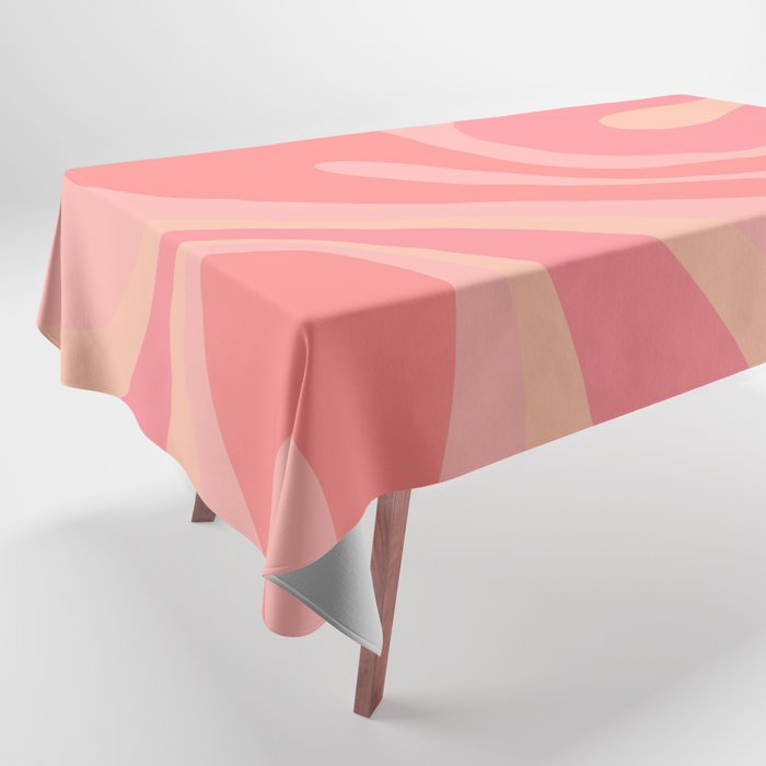 Mod Swirl Retro Abstract Pattern Blush Pink Tablecloth Gallery Image 1