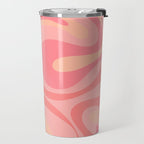 Mod Swirl Retro Abstract Pattern Blush Pink Travel Mug Gallery Image 2