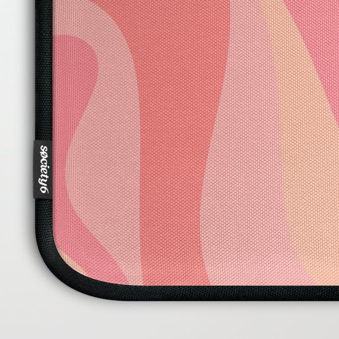 Mod Swirl Retro Abstract Pattern Blush Pink Laptop Sleeve Gallery Image 3