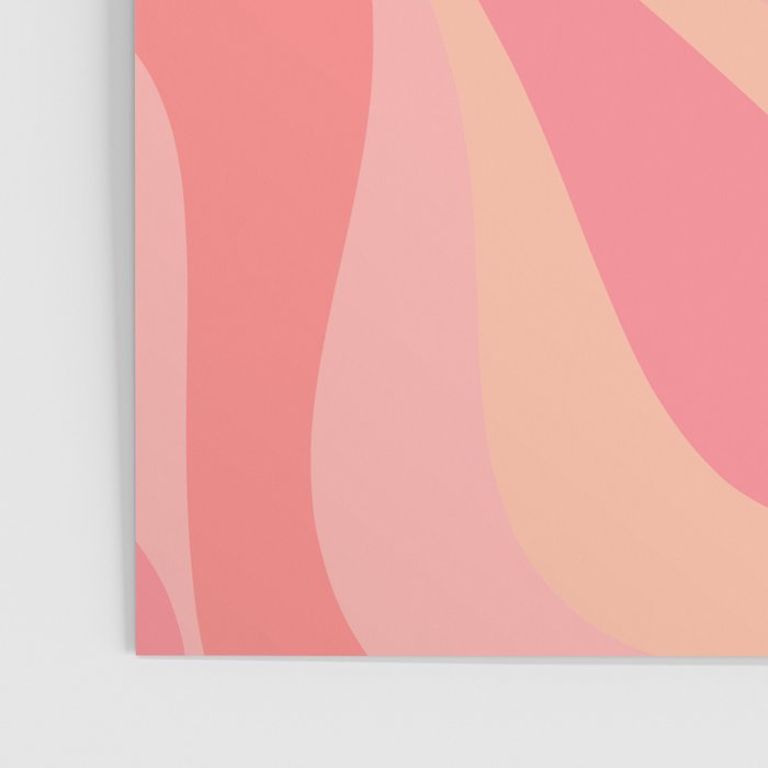 Mod Swirl Retro Abstract Pattern Blush Pink Poster Gallery Image 3