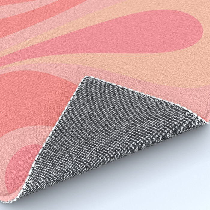 Mod Swirl Retro Abstract Pattern Blush Pink Rug Gallery Image 4
