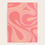 Mod Swirl Retro Abstract Pattern Blush Pink Poster Gallery Image 4