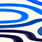 Electric Blues Fun Colorful Mid Century Modern Abstract Painting Shapes Pattern Coffee Mug Gallery Image 2