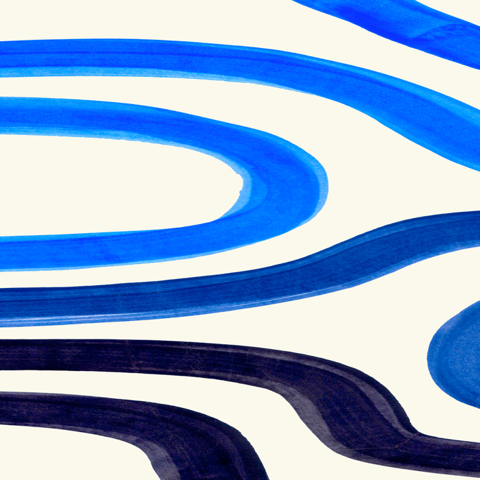 Electric Blues Fun Colorful Mid Century Modern Abstract Painting Shapes Pattern Coffee Mug Gallery Image 2