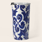 Talavera mexican tile traditional blue ceramic mosaic Travel Mug Gallery Image 3