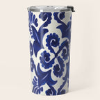 Talavera mexican tile traditional blue ceramic mosaic Travel Mug Gallery Image 2