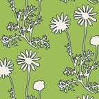 Floral Botanical Wild Daisies Pattern in Spring Sage Green, Navy Blue, and Creamy White Coffee Mug Gallery Image 2