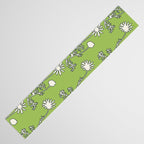 Floral Botanical Wild Daisies Pattern in Spring Sage Green, Navy Blue, and Creamy White Table Runner Gallery Image 3