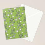 Floral Botanical Wild Daisies Pattern in Spring Sage Green, Navy Blue, and Creamy White Stationery Card Gallery Image 2