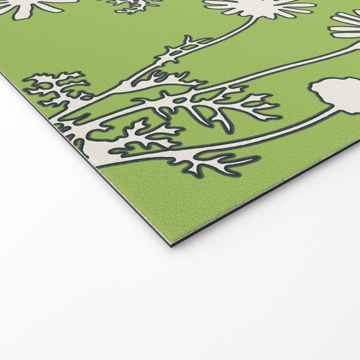 Floral Botanical Wild Daisies Pattern in Spring Sage Green, Navy Blue, and Creamy White Welcome Mat Gallery Image 2