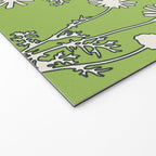 Floral Botanical Wild Daisies Pattern in Spring Sage Green, Navy Blue, and Creamy White Welcome Mat Gallery Image 2