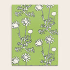 Floral Botanical Wild Daisies Pattern in Spring Sage Green, Navy Blue, and Creamy White Notebook Gallery Image 4