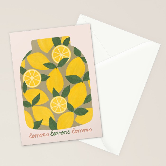 Canned Lemons Stationery Card Gallery Image 2