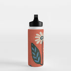 Terracotta Abstract Daisy Flowers Water Bottle Gallery Image 3