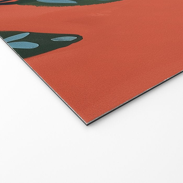 Terracotta Abstract Daisy Flowers Welcome Mat Gallery Image 2