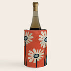 Terracotta Abstract Daisy Flowers Wine Chiller Gallery Image 1