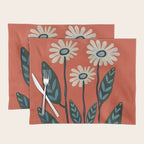Terracotta Abstract Daisy Flowers Placemat Gallery Image 1