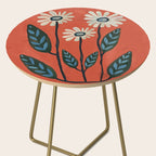 Terracotta Abstract Daisy Flowers Side Table Gallery Image 2