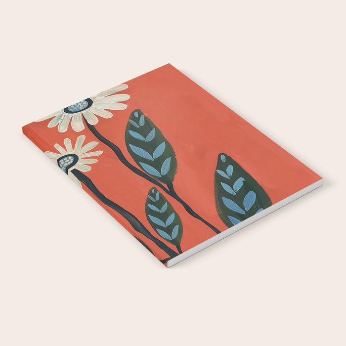 Terracotta Abstract Daisy Flowers Notebook Gallery Image 1