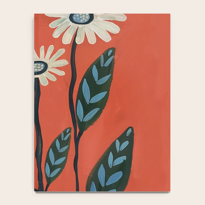 Terracotta Abstract Daisy Flowers Notebook Gallery Image 4