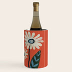 Terracotta Abstract Daisy Flowers Wine Chiller Gallery Image 3