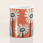 Terracotta Abstract Daisy Flowers Coffee Mug Gallery Image 4