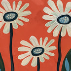 Terracotta Abstract Daisy Flowers Coffee Mug Gallery Image 2