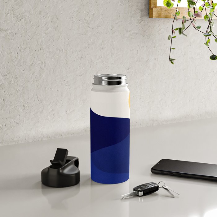 Indigo Mountains Abstract Landscape Water Bottle Gallery Image 4