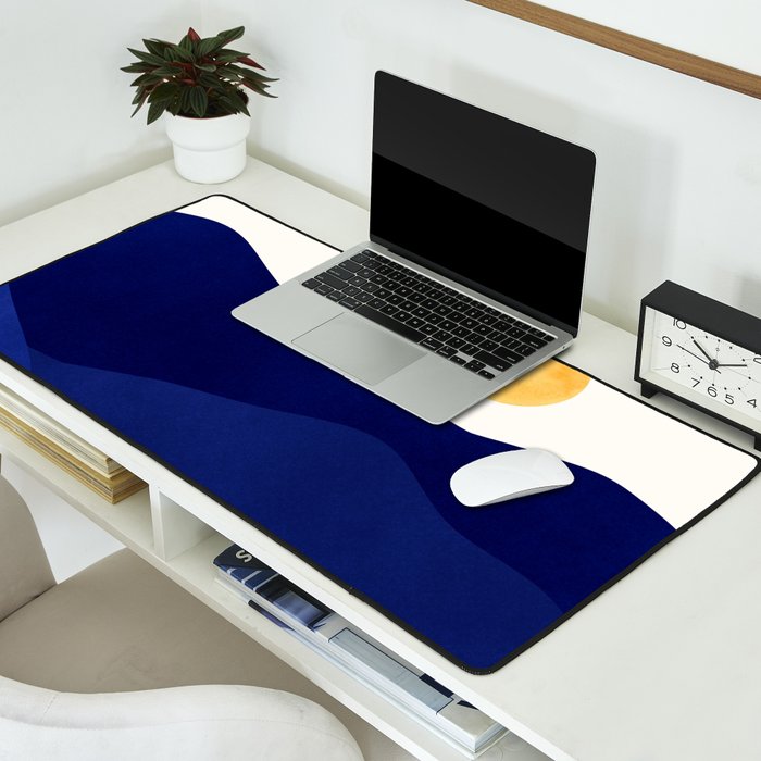 Indigo Mountains Abstract Landscape Desk Mat Gallery Image 2