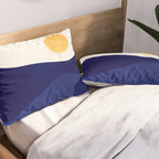 Indigo Mountains Abstract Landscape Pillow Sham Gallery Image 2
